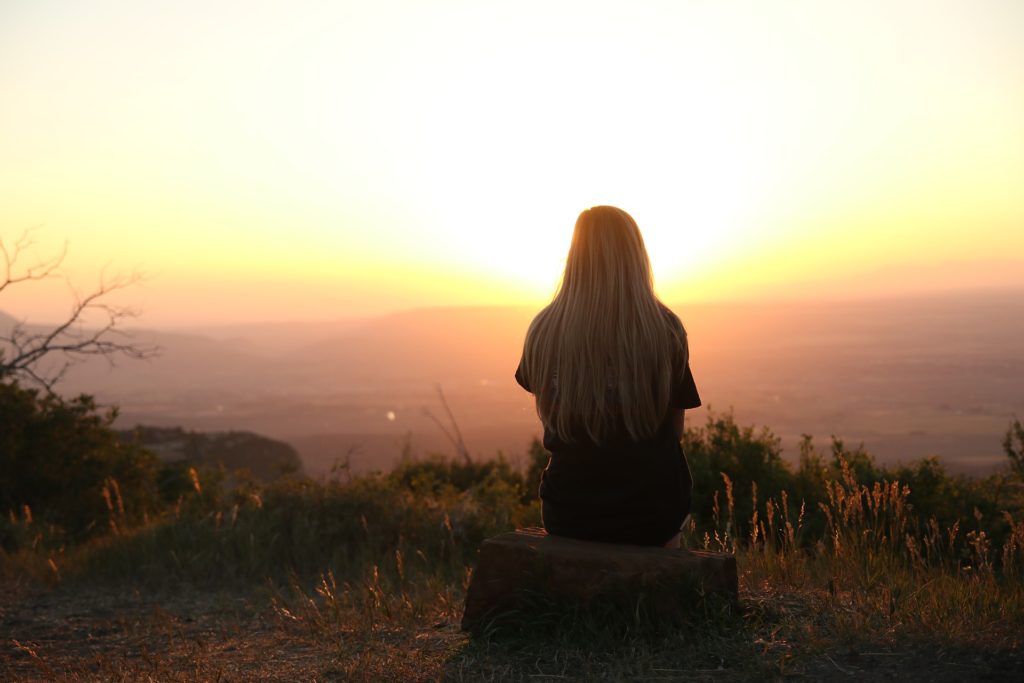 sunrise lone woman