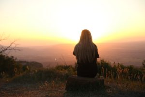 sunrise lone woman